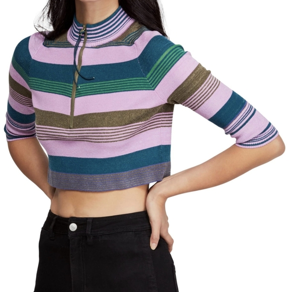 Free people Riptide Crop top stripe purple - Picture 4 of 5